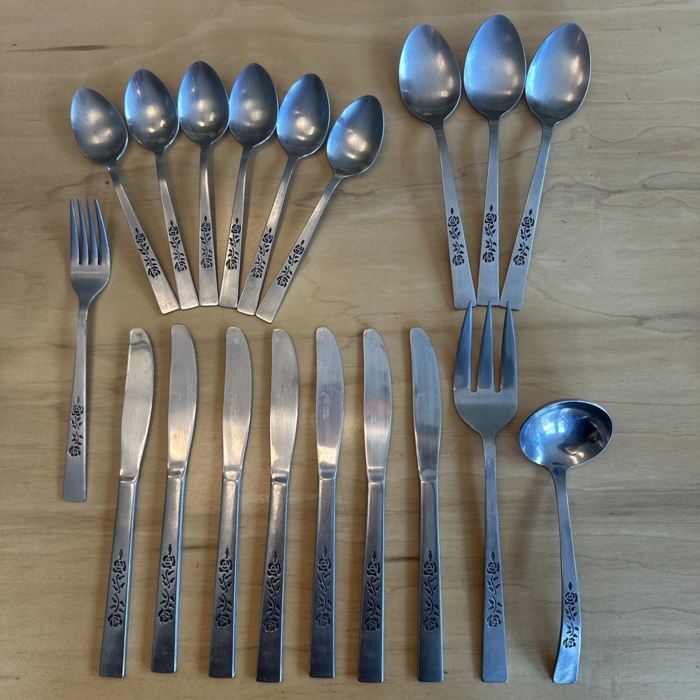 Oxford Hall OXH3 Stainless Rose Burnished Japan Flatware Pcs Mixed Lot Japan